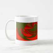 Rode en groene Cubist Abstract Koffiemok (Links)