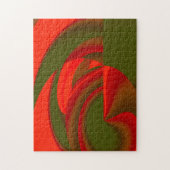 Rode en groene Cubist Abstract Legpuzzel (Verticaal)