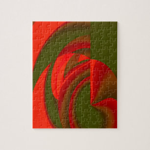 Rode en groene Cubist Abstract Legpuzzel