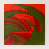 Rode en groene Cubist Abstract Legpuzzel (Horizontaal)