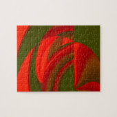 Rode en groene Cubist Abstract Legpuzzel (Horizontaal)