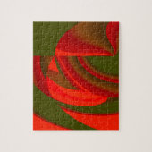 Rode en groene Cubist Abstract Legpuzzel (Verticaal)