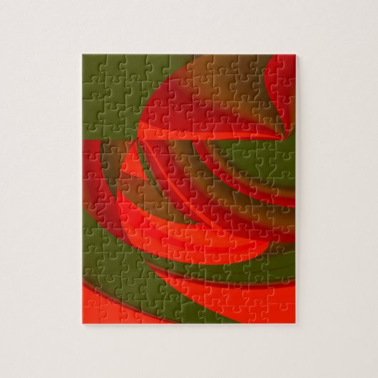 Rode en groene Cubist Abstract Legpuzzel (Verticaal)