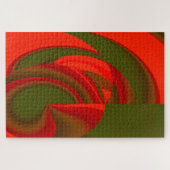 Rode en groene Cubist Abstract Legpuzzel (Horizontaal)