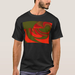 Rode en groene Cubist Abstract T-shirt