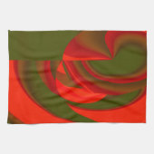 Rode en groene Cubist Abstract Theedoek (Horizontaal)