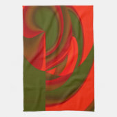 Rode en groene Cubist Abstract Theedoek (Verticaal)