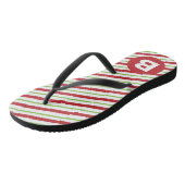 Rode en groene diagonale monogram met strepen teenslippers (Schuin)