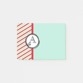 rode en groene diagonale strepen met monogram post-it® notes (Voorkant)