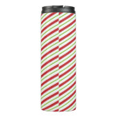 Rode en groene diagonale vakantiestrepen thermosbeker (Achterkant)