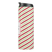 Rode en groene diagonale vakantiestrepen thermosbeker (Geroteerd rechts)