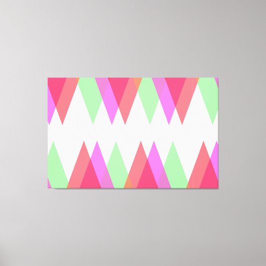 Rode en groene driehoeken canvas afdruk (Voorkant)