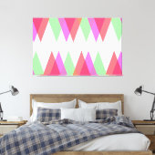 Rode en groene driehoeken canvas afdruk (Insitu (Slaapkamer))