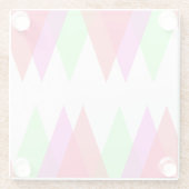 Rode en groene driehoeken glazen onderzetter (Achterkant)