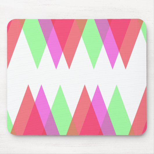 Rode en groene driehoeken muismat (Voorkant)