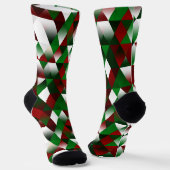Rode en groene driehoeken sokken (Gebogen)