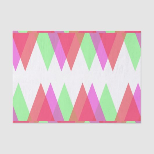 Rode en groene driehoeken tissuepapier (Voorkant)