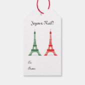 Rode en groene Eiffeltorens voor Kerstmis Cadeaulabel (Voorkant)