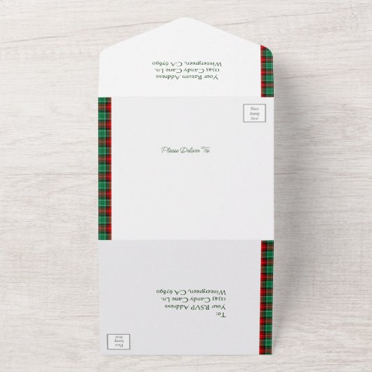 Rode en groene feestdag Alle in één uitnodiging (Buitenkant)