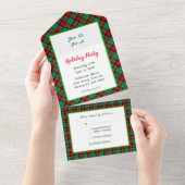 Rode en groene feestdag Alle in één uitnodiging (Afscheurbaar)