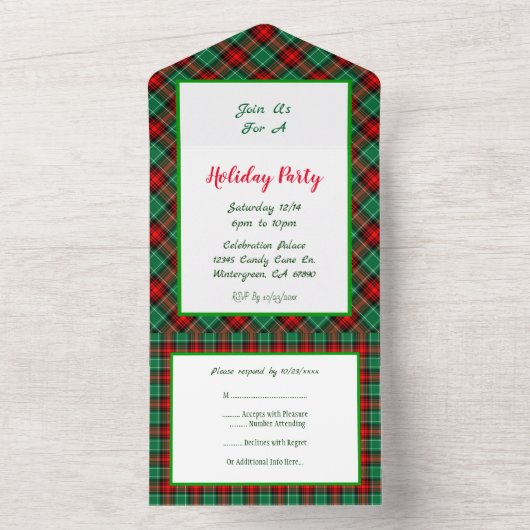 Rode en groene feestdag Alle in één uitnodiging (Binnen)