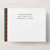 Rode en groene feestdag Alle in één uitnodiging (Achterkant)