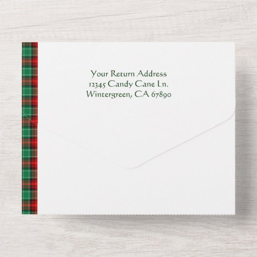 Rode en groene feestdag Alle in één uitnodiging (Achterkant)