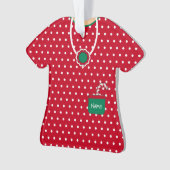 Rode en groene feestdag dress poka Dots gepersonal Ornament (voorkant)