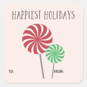 Rode en groene feestdag/kerstSnoepjes Vierkante Sticker