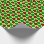 Rode en groene feestdag Stippen op Bright Green Cadeaupapier (Hoek)