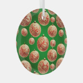 Rode en Groene Feestdagen Glas Ornament (Voorkant Rechts)