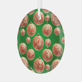 Rode en Groene Feestdagen Glas Ornament (Voorkant links)
