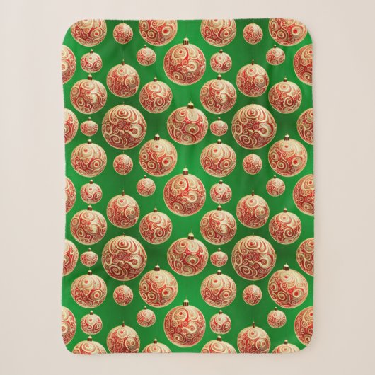 Rode en Groene Feestdagen Sherpa Deken (Voorkant)
