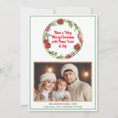 Rode en groene foto Elegant Modern Vrolijk Kerstfe Feestdagenkaart (Voorkant)