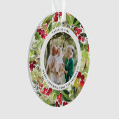 Rode en groene foto feestelijke moderne botanische ornament (voorkant)