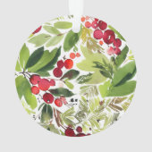 Rode en groene foto feestelijke moderne botanische ornament (achterkant)
