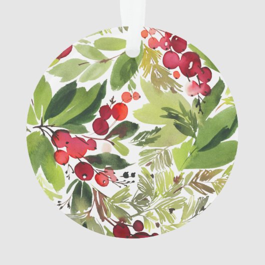 Rode en groene foto feestelijke moderne botanische ornament (achterkant)