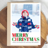 Rode en groene foto vrolijk kerstfeest feestdagenkaart