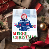 Rode en groene foto vrolijk kerstfeest feestdagenkaart