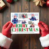 Rode en groene fotocollage Vrolijk kerstfeest Feestdagenkaart