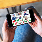 Rode en groene fotocollage Vrolijk kerstfeest Feestdagenkaart