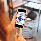 Rode en groene fotocollage Vrolijk kerstfeest Feestdagenkaart