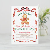 Rode en groene gemberkoek Kerst baby shower Kaart (Staand voorkant)