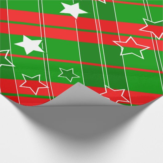 Rode en groene geometrische strepen cadeaupapier (Hoek)