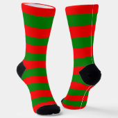 Rode en groene gestreepte kerstsokken sokken (Gebogen)