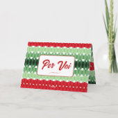 Rode en groene gevouwen vakantiekaart feestdagen kaart (Achterkant)