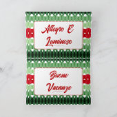 Rode en groene gevouwen vakantiekaart feestdagen kaart (Binnen)