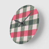 Rode en groene gingham ronde klok (Hoek)