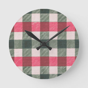 Rode en groene gingham ronde klok