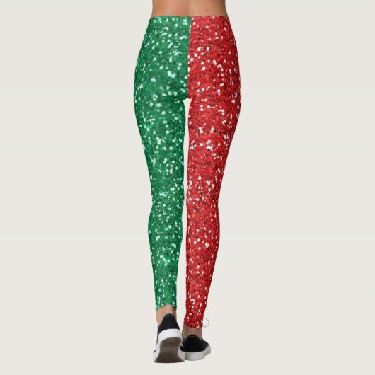 rode en groene glitter leggings (Achterkant)